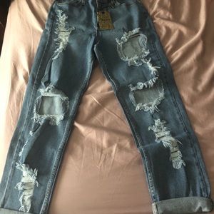 High rise skinny jeans (medium wash)